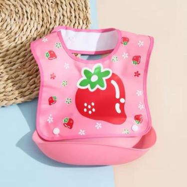 Imagem de Babador Infantil Impermeável com Bolso Cata Pega Migalhas Bebê fofo Pl