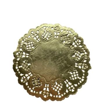 Imagem de Porta Copos Papel Rendado12,5 cm 160UN Dourado - PP