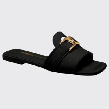 Imagem de Tamanco Chinelo Feminina Rasteira Slide Dakota Y9182, Preto, 35