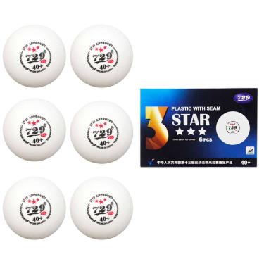 Imagem de Kit 6 Bolas de Tênis de Mesa SU-PIN9 3 Estrelas 40MM Polipropileno Branco AB Mídia