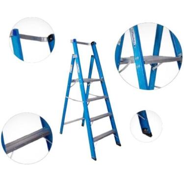 Imagem de Escada Plataforma Profissional 1,20m Fibra/Alumínio Wbertolo