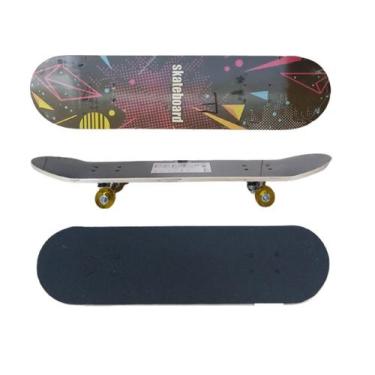 Imagem de Skate Iniciante em Madeira 7 Lâminas Com Lixa Montado - Abelhuda Prese