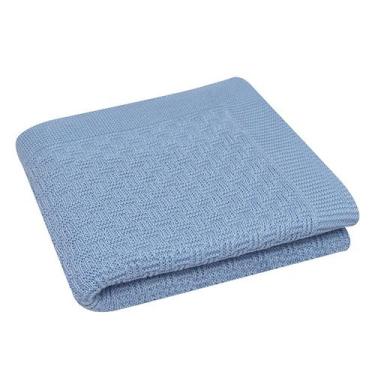 Imagem de Manta Bebê Em Tricô Não-Alérgico 72x72cm Macia e Confortável Luxo Baby
