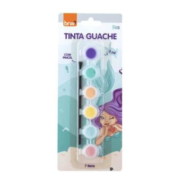 Imagem de Tinta Guache com Pincel 6 cores Sea BRW