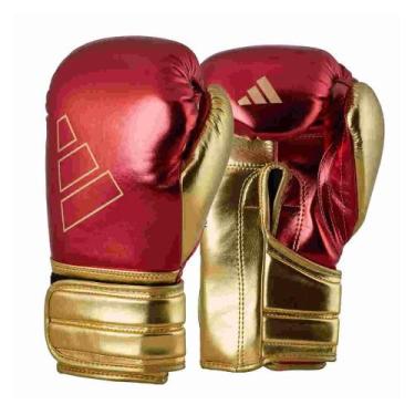 Imagem de Luva de Boxe Adidas em Couro Hybrid 500 V -, Vermelho, Dourado, 10oz