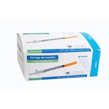 Imagem de Caixa 100 Seringas  1ml U100 30G com Agulha Fixa 0,30x8mm - Venper
