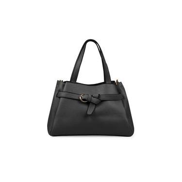 Imagem de Bolsa de Mão Feminina com Alça Longa Buckle Premium Preta U / Preto