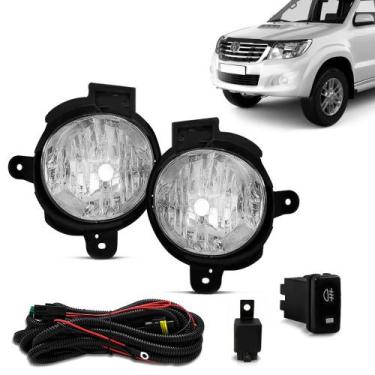 Imagem de Kit Farol de Milha Toyota Hilux SRV 2012 a 2015 Botão Modelo Original 