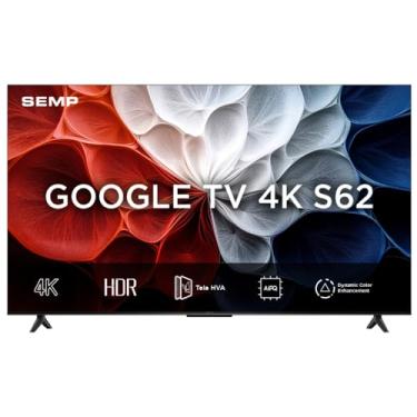 Imagem de Smart TV Semp 65 Polegadas LED HVA 4K S62 WiFi Bluetooth Google TV 3 HDMI HDR10+ Dolby Audio 65S62
