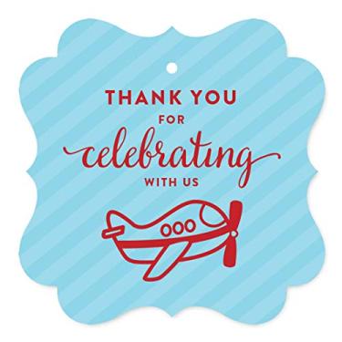 Imagem de Etiquetas de presente Andaz Press Birthday Fancy Frame, Auto Airplane