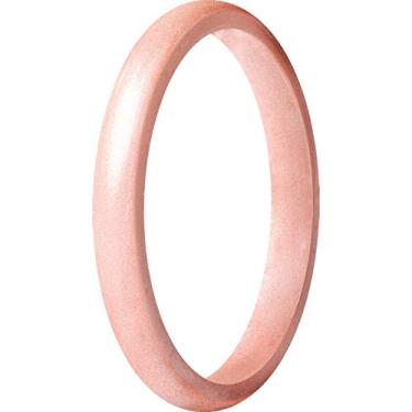 Imagem de ThunderFit Alianças de casamento de silicone empilháveis para mulheres, alianças de noivado finas de borracha com 2,5 mm de largura e 1,8 mm de espessura - pacote variado de 1/2/3/4/5/7, 3.5 - 4