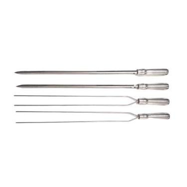 Imagem de Kit 4 Espetos Inox Churrasco Simples E Duplo Lamina 44Cm