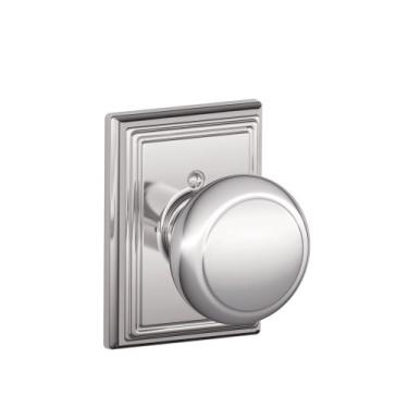 Imagem de Schlage Lock Company Maçaneta Andover com acabamento Addison trava sem giro, cromo brilhante (F170 e 625 ADD)