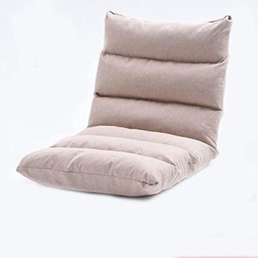 Imagem de Diumy Cadeira de chão ajustável de 6 posições, suporte confortável para as costas 0-180°, dobrável, para sofá, sala de estar, leitura - E 52 x 55 x 55 cm