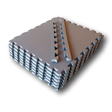 Imagem de Kit 6 Placas Tatames Tapetes EVA 50x50x2cm 20mm Cinza Escuro