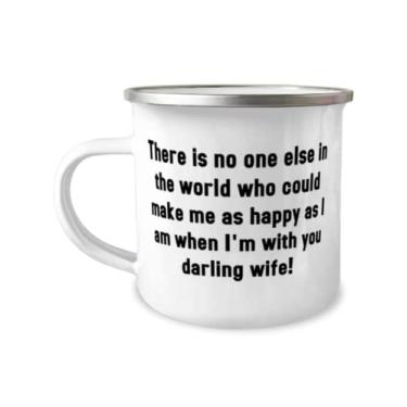 Imagem de Presentes para esposa de sarcasmo, There is no world who could make me as happy as I am when!, Caneca divertida para acampamento de 355 ml para esposa do marido