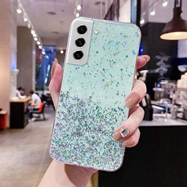 Imagem de Brilhante Bling Glitter Star Clear Soft Capa de Telefone para Samsung Galaxy S21 FE 5G/S21/S21 5G S21 5G/S22 Plus Ultra, verde, para S22