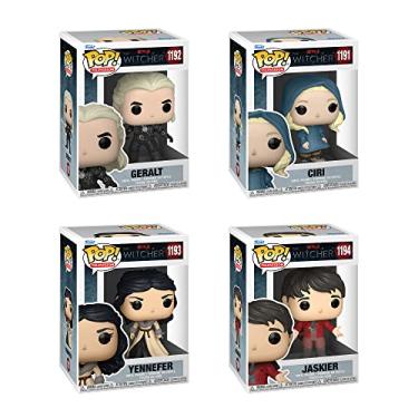 Imagem de Funko Pop! TV Witcher – Conjunto de 4 – Ciri, Geralt, Yennefer e Jaskier, roupa vermelha