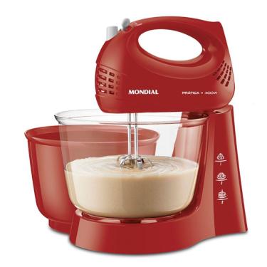 Imagem de  Batedeira Mondial Prática 400W com 2 Tigelas B-45-R Vermelha
