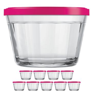 Imagem de Kit Pote Copo Americano C/Tampa Cor Sortida 1L Nadir 9Un