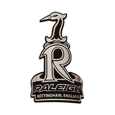 Imagem de Gepinke Phoenix Bicycle Badge Raleigh placa de cabeça de bicicleta adesivo de metal à prova d'água modificado personalidade do carro etiqueta de moda (Raleigh (prata)), na imagem