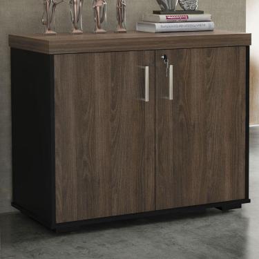 Imagem de Armário Para Escritório 2 Portas Charuto/preto 006169 - Artany Móveis