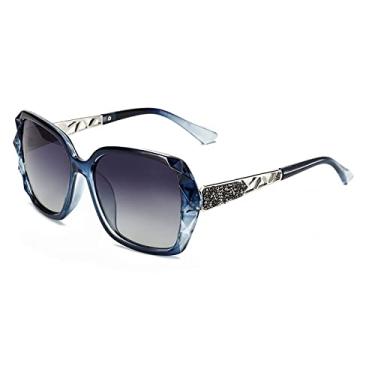 Imagem de Óculos de sol grandes femininos óculos de sol quadrados polarizados para motorista Black Diamond feminino óculos de sol gafas de sol mujer, C5 Clear Blue Grey, Oversized