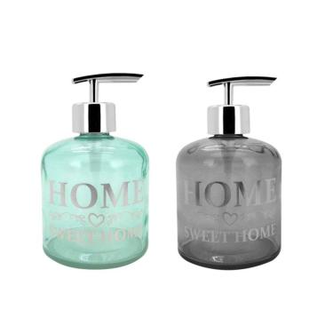 Imagem de Jogo Porta Sabonete Líquido Sweet Home Vidro 350ml 2 Unidades Cinza e Verde - Yangzi