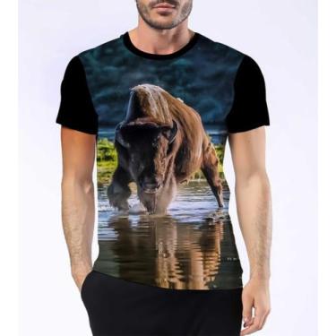 Imagem de Camisa Camiseta Bisão-Americano Animal Búfalo Manadas Hd 10 - Dias No