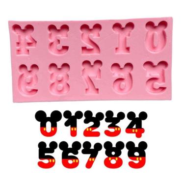 Imagem de Molde De Silicone Números Mickey Para Decorar