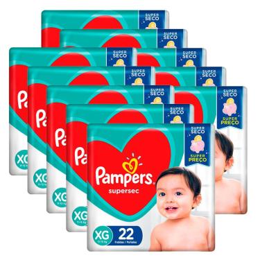 Imagem de Kit 10 Fraldas Pampers Supersec Pacotão XG - 220 Tiras