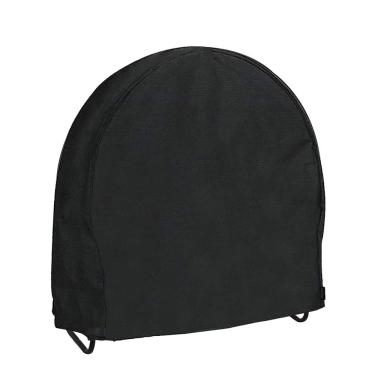 Imagem de StorMaster 121 cm de lenha, suporte para tronco, argola redonda de madeira resistente para uso externo, anel redondo, capa circular com zíper à prova d'água, resistente a intempéries, preta