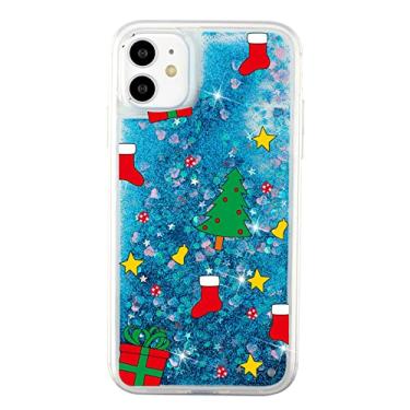 Imagem de Capa Love Blue Christmas de areia movediça compatível com iPhone 14 Pro Max capa padrão de Natal compatível com iPhone 13 11 12 Pro Max Mini XS X XR 7 8 14 Plus (iPhone13 Pro