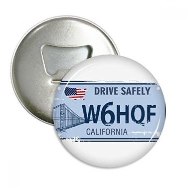 Imagem de Placa de licença EUA padrão americano abridor de garrafas ímã de geladeira emblema multifuncional