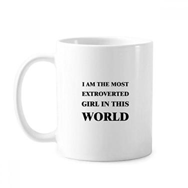 Imagem de Caneca I Am The Extroverted Girl Cerâmica Café Porcelana Utensílios de Mesa