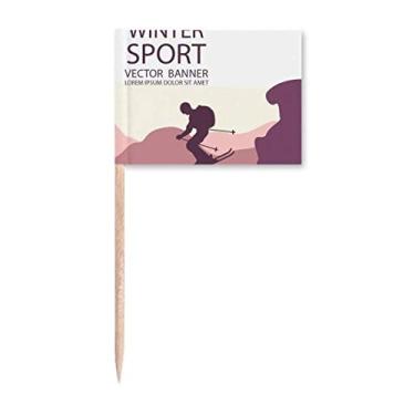 Imagem de Palito de Dentes Padrão de Varetas de Esqui Esportivo de Inverno Decoração de Festa