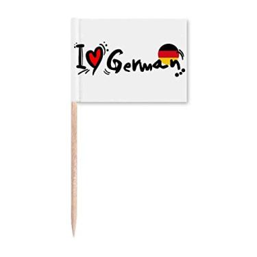 Imagem de I Love German World Flag Heart Toothpick Flags Marker Topper Party Decoration