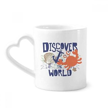 Imagem de Caneca Discover World Caranguejo Marine Organism Coffee Ceramic Drinkware Copo de coração de vidro