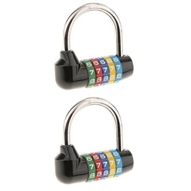 Imagem de Cadeado redefinível com 2 travas combináveis para armários e cerca de mala