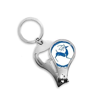 Imagem de Chaveiro abridor de cortador de unha azul cervo animal dos desenhos animados cortador de unhas