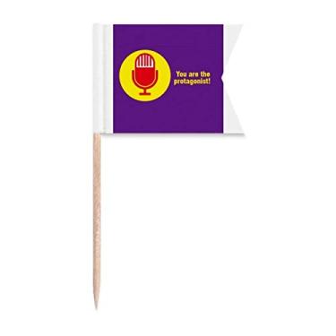 Imagem de Dramatic Life Protagonist Bandeiras para palito de dente marcadoras para bolo de festa, prato de queijo