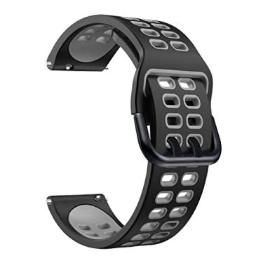 Imagem de TTUCFA Pulseiras de relógio inteligente de silicone de 22 mm para Samsung Galaxy Watch3 3 45mm 46mm Pulseira respirável Gear S3 Pulseira (Cor: Cor F, Tamanho: 22mm Universal)