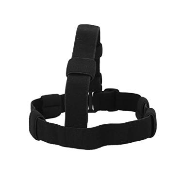 Imagem de alça de cabeça de lanterna elástica,Faixa de cabeça de substituição de farol, alça de suporte de farol para ferramentas externas de lanterna 18650 (preta)