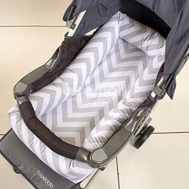 Imagem de Biramar Baby Chevron Ninho para Carrinho e Mini Berço, Cinza, 64 x 36 x 10 cm