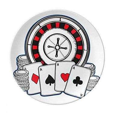 Imagem de Prato de ilustração para toca-discos de porcelana decorativa para salver louça de jantar