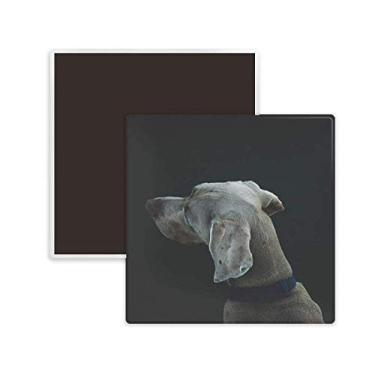 Imagem de Dog Pet Animal Lonely Night Square cerâmica magnética lembrança lembrança