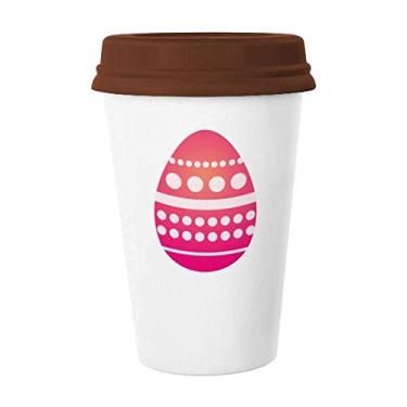 Imagem de Caneca de ovo de cerâmica com tema de páscoa religião festival de religião rosa caneca de café copo de cerâmica