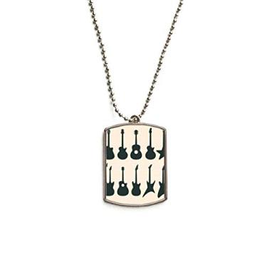 Imagem de DIYthinker Colar com pingente de corrente de aço inoxidável para guitarra elétrica, música e sons de vitalidade