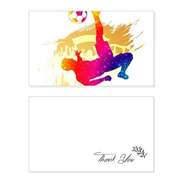 Imagem de Cheered Football Player Bicycle Kick Thank You Card aniversário comemoração casamento agradecimento