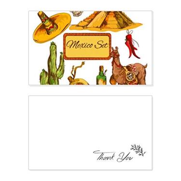 Imagem de Sombrero México Pirâmide Cacto do Deserto Mexicano Cartão de agradecimento aniversário aniversário saudações casamento agradecimento